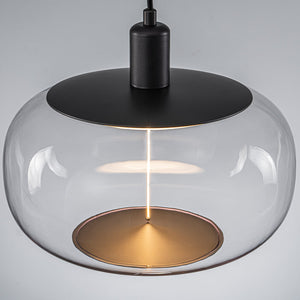 Suspension LED intégrée dimmable moderne 1 lumière de 10 watts avec abat-jour tambour pour îlot de cuisine