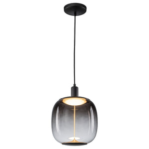 Suspension LED intégrée dimmable moderne 1 lumière de 10 watts avec abat-jour tambour pour îlot de cuisine