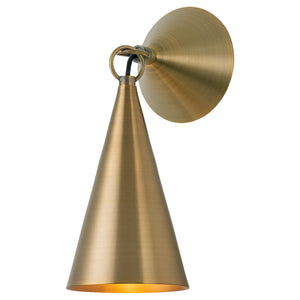 4,72 Zoll 1-flammige Retro-Wandleuchte Bronze mit Metallkegelschirm für Bad, Eingangsbereich