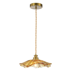 Pendentif suspendu moderne rose 1 lumière de 28 cm avec abat-jour en verre en forme de fleur pour chambre à coucher, îlot de cuisine