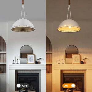 Suspension lustre dôme industriel vintage 3 lumières 40 cm en métal avec abat-jour en fer pour cuisine, salle à manger