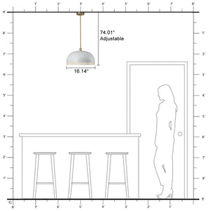 3-flammige Hängeleuchte aus goldfarbenem Eisen, halbgewölbte Form mit mattweißem Metallschirm und Aushöhlungsdesign für Wohnzimmer