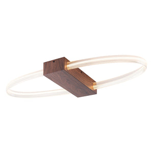Plafonnier encastré LED intégré ovale marron moderne à 1 lumière de 31,5 po, intensité variable