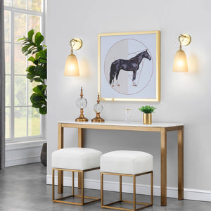 6 Zoll, 1-flammige, moderne Wandleuchte aus Messing mit glockenförmigem Glasschirm aus Milchglas für Schlafzimmer, Wohnzimmer, Flur