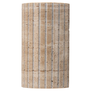 Applique murale LED intégrée, dimmable, semi-cylindrique moderne en travertin, 5,11 po, 1 lumière, pour chambre à coucher ou escalier