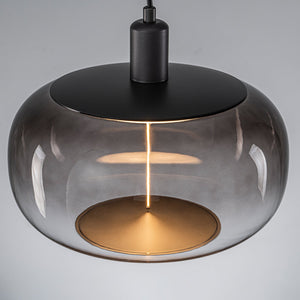 Suspension LED intégrée dimmable moderne 1 lumière de 10 watts avec abat-jour tambour pour îlot de cuisine