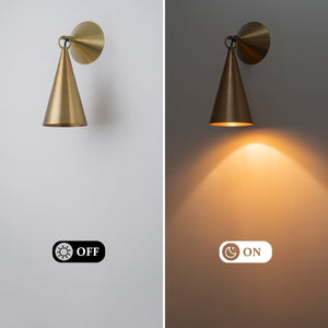4,72 Zoll 1-flammige Retro-Wandleuchte Bronze mit Metallkegelschirm für Bad, Eingangsbereich