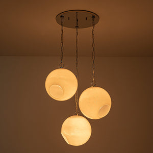 Suspension Globe Moderne Chromé avec Abat-jour en Verre Bulle Blanc pour Îlot de Cuisine, Salle à Manger