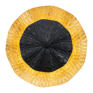 Applique murale LED intégrée ronde à intensité variable de 11,41 po, 13 watts, noir mat et feuille d'or pour couloir