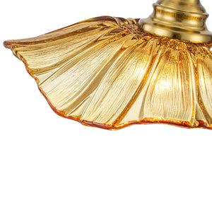 Pendentif suspendu moderne rose 1 lumière de 28 cm avec abat-jour en verre en forme de fleur pour chambre à coucher, îlot de cuisine