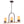 Suspension 3 lumières style industriel rustique Onyx de 25 po avec accents en similibois et cadre en fer en forme de U
