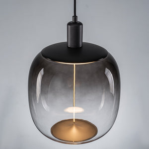 Suspension LED intégrée dimmable moderne 1 lumière de 10 watts avec abat-jour tambour pour îlot de cuisine