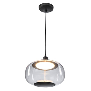 Suspension LED intégrée dimmable moderne 1 lumière de 10 watts avec abat-jour tambour pour îlot de cuisine