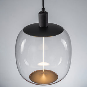 Suspension LED intégrée dimmable moderne 1 lumière de 10 watts avec abat-jour tambour pour îlot de cuisine