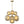 Lustre grappe Mid-Century Modern or à 4 ou 7 lumières avec abat-jour globes en verre couleur café
