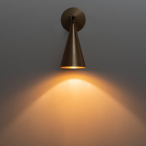4,72 Zoll 1-flammige Retro-Wandleuchte Bronze mit Metallkegelschirm für Bad, Eingangsbereich