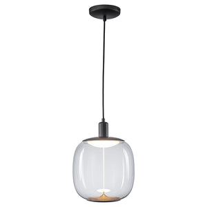 Suspension LED intégrée dimmable moderne 1 lumière de 10 watts avec abat-jour tambour pour îlot de cuisine