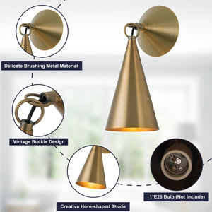 4,72 Zoll 1-flammige Retro-Wandleuchte Bronze mit Metallkegelschirm für Bad, Eingangsbereich