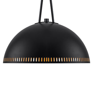 Suspension lustre dôme industriel vintage 3 lumières 40 cm en métal avec abat-jour en fer pour cuisine, salle à manger
