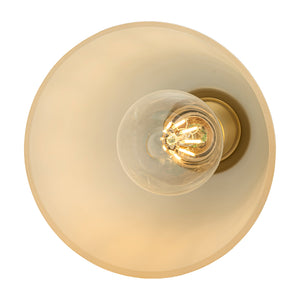 6 Zoll, 1-flammige, moderne Wandleuchte aus Messing mit glockenförmigem Glasschirm aus Milchglas für Schlafzimmer, Wohnzimmer, Flur