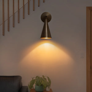 4,72 Zoll 1-flammige Retro-Wandleuchte Bronze mit Metallkegelschirm für Bad, Eingangsbereich