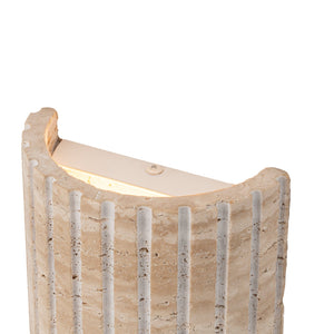 Applique murale LED intégrée, dimmable, semi-cylindrique moderne en travertin, 5,11 po, 1 lumière, pour chambre à coucher ou escalier