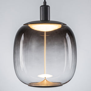 Suspension LED intégrée dimmable moderne 1 lumière de 10 watts avec abat-jour tambour pour îlot de cuisine