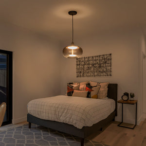 Suspension LED intégrée dimmable moderne 1 lumière de 10 watts avec abat-jour tambour pour îlot de cuisine