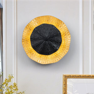 Applique murale LED intégrée ronde à intensité variable de 11,41 po, 13 watts, noir mat et feuille d'or pour couloir