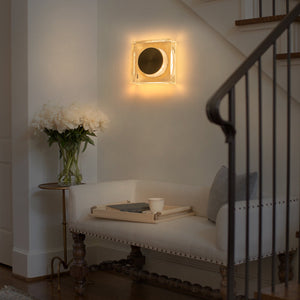 7,48 Zoll Moderne quadratische dimmbare integrierte LED-Wandleuchte aus Messing mit klarem Glas für das Badezimmer