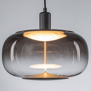 Suspension LED intégrée dimmable moderne 1 lumière de 10 watts avec abat-jour tambour pour îlot de cuisine