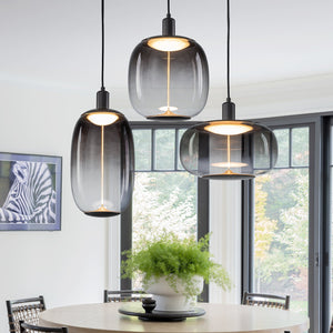 Suspension LED intégrée dimmable moderne 1 lumière de 10 watts avec abat-jour tambour pour îlot de cuisine