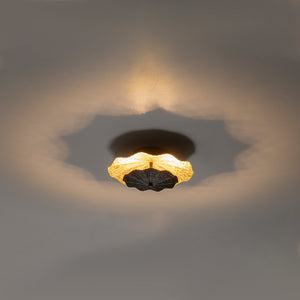 Applique murale LED intégrée ronde à intensité variable de 11,41 po, 13 watts, noir mat et feuille d'or pour couloir