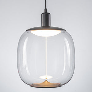 Suspension LED intégrée dimmable moderne 1 lumière de 10 watts avec abat-jour tambour pour îlot de cuisine