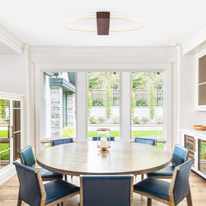 Plafonnier encastré LED intégré ovale marron moderne à 1 lumière de 31,5 po, intensité variable