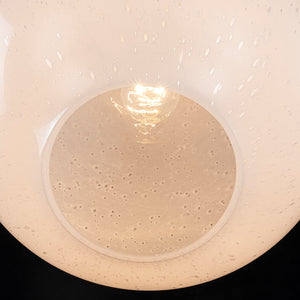Suspension Globe Moderne Chromé avec Abat-jour en Verre Bulle Blanc pour Îlot de Cuisine, Salle à Manger