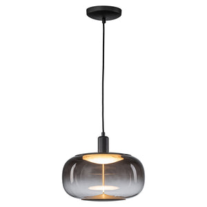 Suspension LED intégrée dimmable moderne 1 lumière de 10 watts avec abat-jour tambour pour îlot de cuisine