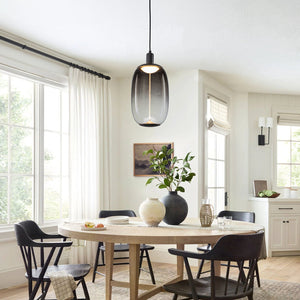 Suspension LED intégrée dimmable moderne 1 lumière de 10 watts avec abat-jour tambour pour îlot de cuisine