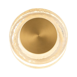 7.48 Zoll. Moderne Messing runde dimmbare integrierte LED-Wandleuchte Klarglas Badezimmer Waschtischleuchte