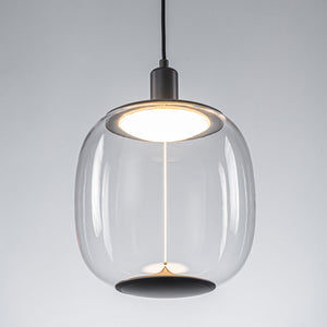 Suspension LED intégrée dimmable moderne 1 lumière de 10 watts avec abat-jour tambour pour îlot de cuisine