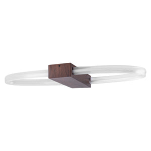 Plafonnier encastré LED intégré ovale marron moderne à 1 lumière de 31,5 po, intensité variable