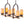 25 in. 6-Light Rustic Industrial Linear Coffee Brown Metal Pendant Light Chandelier with Marble Shades