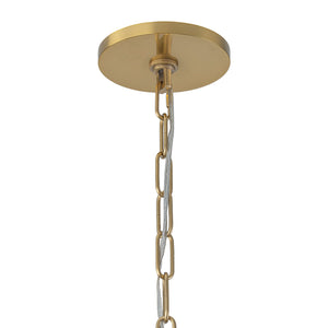1-Light Modern Gold Bell Shaped Chandelier Hanging Light with Champagne-Colored Glass Shade for Dining Room