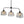 Lustre linéaire moderne noir mat de 99 cm à 3 lumières avec abat-jour en verre texturé pour îlot de cuisine