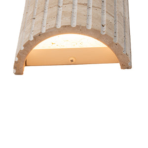 Applique murale LED intégrée, dimmable, semi-cylindrique moderne en travertin, 5,11 po, 1 lumière, pour chambre à coucher ou escalier