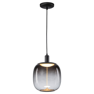 Suspension LED intégrée dimmable moderne 1 lumière de 10 watts avec abat-jour tambour pour îlot de cuisine