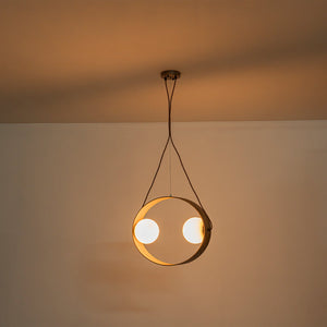 Suspension ovale moderne 2 lumières 20 po en noyer avec globes en verre blanc pour salle à manger, îlot de cuisine