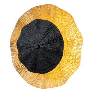 Applique murale LED intégrée ronde à intensité variable de 11,41 po, 13 watts, noir mat et feuille d'or pour couloir
