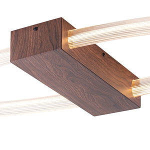 Plafonnier encastré LED intégré ovale marron moderne à 1 lumière de 31,5 po, intensité variable