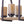 25 in. 6-Light Rustic Industrial Linear Coffee Brown Metal Pendant Light Chandelier with Marble Shades